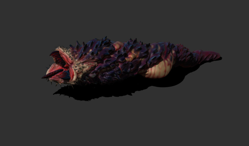 zbrush-sculpt-sand-worm-concept-3d-art